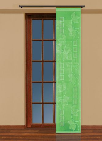 Гардина-панно "Haft", на ленте, цвет: салатовый, высота 250 см. 207780