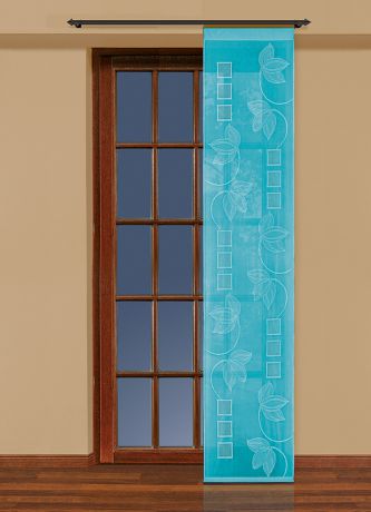 Гардина-панно "Haft", на ленте, цвет: бирюзовый, высота 250 см. 207780