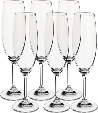 Набор бокалов для шампанского Bohemia Crystal "Лара", 220 мл, 6 шт