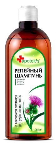 Apotek`s Шампунь репейный с комплексом витаминов для укрепления волос, 250 мл