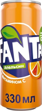 Fanta Апельсин напиток сильногазированный, 0,33 л