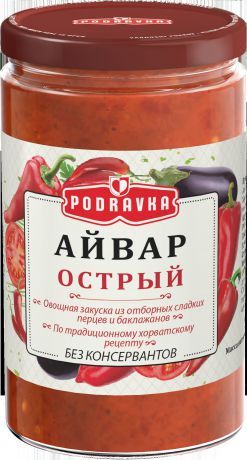 Podravka Айвар овощная икра из красного перца острая, 350 г