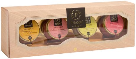 Peroni "Коктейли" мед-суфле подарочный набор, 4 шт по 30 г