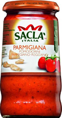 Sacla Parmigiana Pomodorini Parmigiano - Reggiano с цельными томатами Черри и сыром "Пармезан" соус "Пармиджана", 350 г