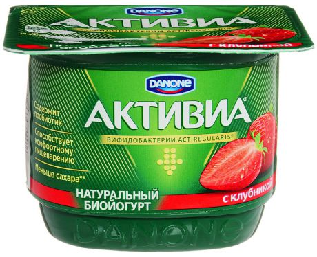 Активиа Биойогурт густой Клубника 2,9%, 150 г