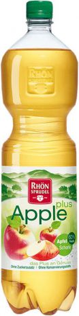 Напиток безалкогольный газированный Rhon Sprudel Apple Plus, с яблочным соком, 1,5 л