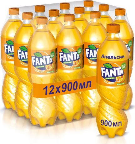 Напиток сильногазированный Fanta "Апельсин", 12 шт по 0,9 л