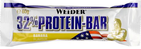 Батончик протеиновый Weider "32% Protein Bar", банан, 60 г