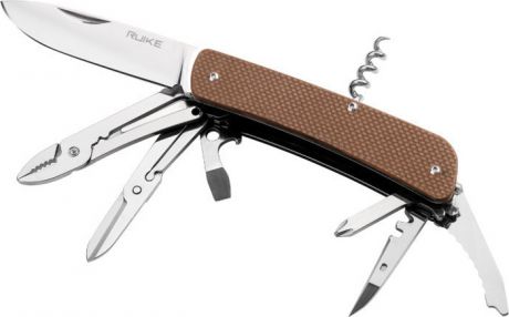 Нож складной туристический Ruike L41-N, цвет: коричневый