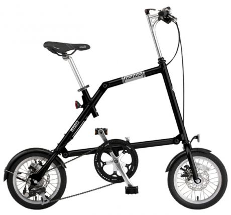 Велосипед складной "Nanoo-148", 8 скоростей, цвет: черный