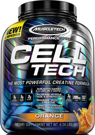 Креатиновый комплекс MuscleTech "Cell Tech 6 lb", апельсин, 2,72 кг