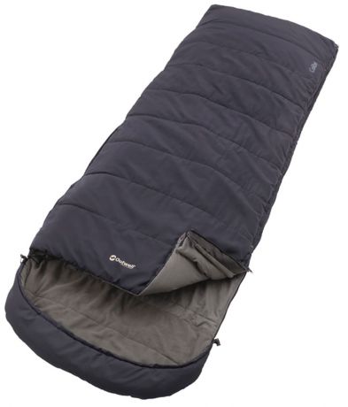 Спальный мешок-одеяло Outwell "Colibri", с подголовником, правосторонняя молния, цвет: черный, 215 х 80/100 см