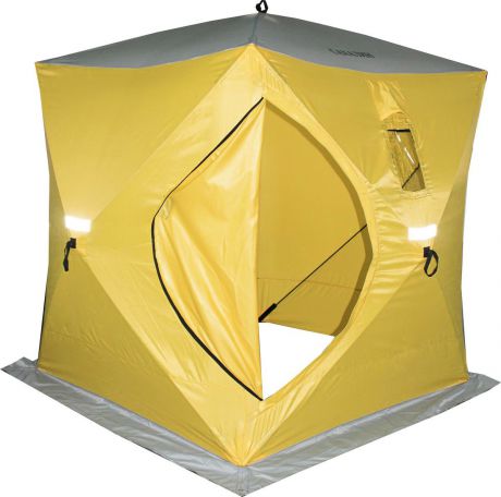 Палатка зимняя Prival "Сахалин", 4-местная, цвет: желтый, серый, 180 х 180 х 200 см