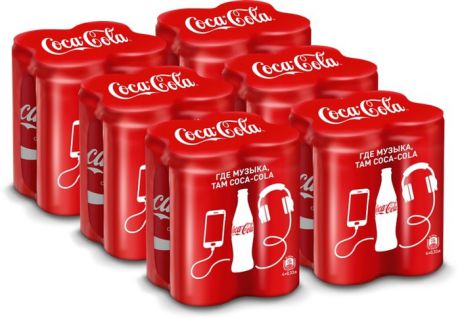 Напиток сильногазированный Coca-Cola Мультипак 4 шт х 0,33 л, 6 шт