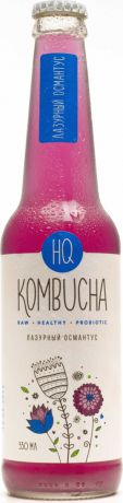 Напиток слабогазированный HQ Kombucha "Лазурная с цветами османтуса", безалкольный, натуральный, 0,33 л
