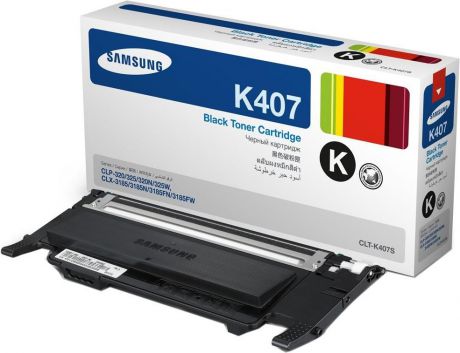 Картридж Samsung CLT-K407S, черный, для лазерного принтера, оригинал