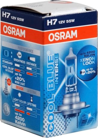 Лампа автомобильная Osram H7 (55) PX26d+20% Cool Blue Intense 4200K 12V, 64210CBI
