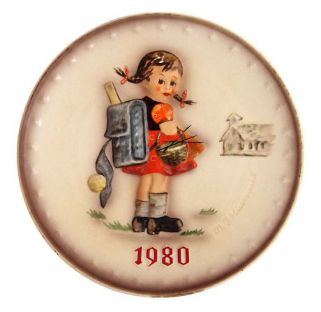 "Hummel" 1980 год, декоративная тарелка. Фарфор, роспись. Гебель, Германия, конец ХХ вв