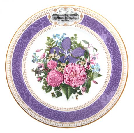 Декоративная тарелка "Викторианский букет". Фарфор, деколь с подрисовкой, золочение. Royal Albert, Великобритания, 1990 год