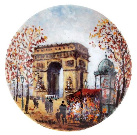 Луис Дали "Триумфальная Арка", коллекционная декоративная тарелка. Фарфор, деколь. Limoges, Франция, 1990-е гг.