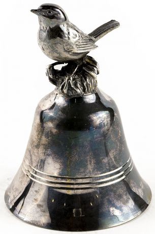 Колокольчик "Малиновка". Металл, серебрение. Danbury Mint, США, вторая половина ХХ века