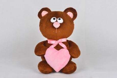 Мягкая игрушка Princess Love Мишутка с сердцем коричневый