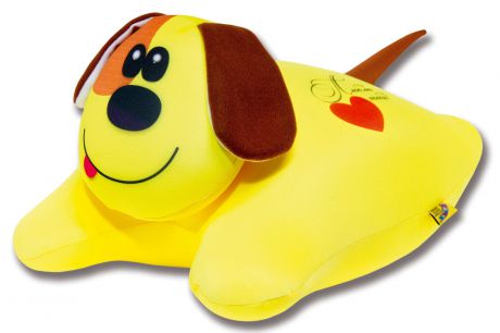 Подушка-игрушка Штучки, к которым тянутся ручки антистрессовая Собачка сердечная, желтый