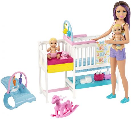 Интерактивная игрушка Barbie Скиппер и малыши, GFL38