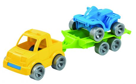 Машинка-игрушка Wader "Kid cars Sport" 3 эл. (Пикап + квадроцикл) разноцветный