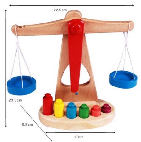 Деревянные весы "Балансир" с гирьками