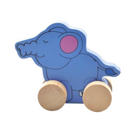 Игрушка-каталка Мир деревянных игрушек Д300 Слон синий