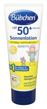 Молочко солнцезащитное Bubchen, для младенцев и детей с чувствительной кожей, SPF 50+, 100 мл