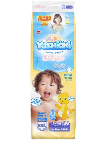 YOSHIOKI Трусики-подгузники детские одноразовые для мальчиков и девочек, размер XXL 15+кг, 36 шт.