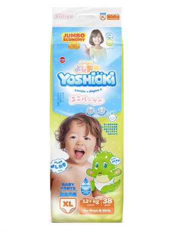 YOSHIOKI Трусики-подгузники детские одноразовые для мальчиков и девочек, размер XL 12+кг, 38 шт.