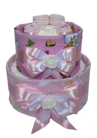 Подгузники "VAN&MUN" Торт из подгузников Розовое облако для новорожденных OBRZ0260, 44 шт