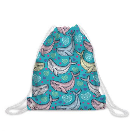 Рюкзак-мешок "Китовая любовь" непромокаемый, 38x40 см