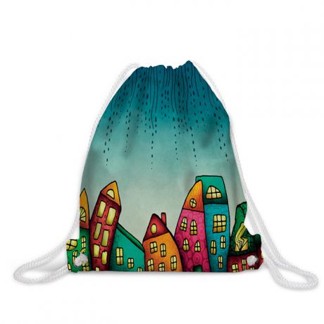 Рюкзак-мешок "Волшебный город" непромокаемый, 38x40 см