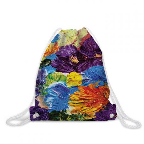 Рюкзак-мешок "Акриловые цветы" непромокаемый, 38x40 см