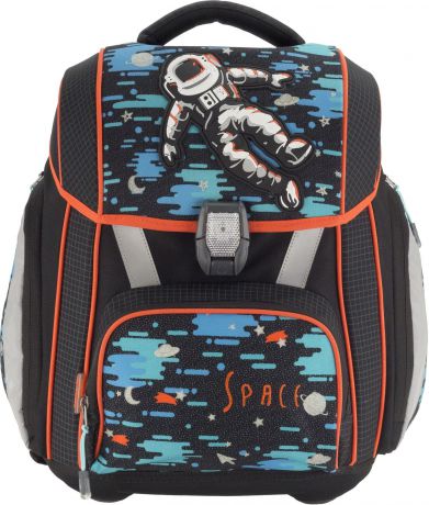 Рюкзак детский Seventeen Космонавт, с эргономической спинкой, SKGB-UT8-775, черный, синий, 41 х 29 х 17 см