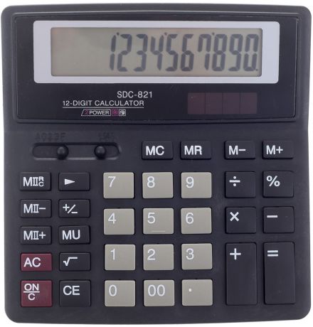 Калькулятор SDC-821, настольный, 12-разрядный, 589584, мультиколор