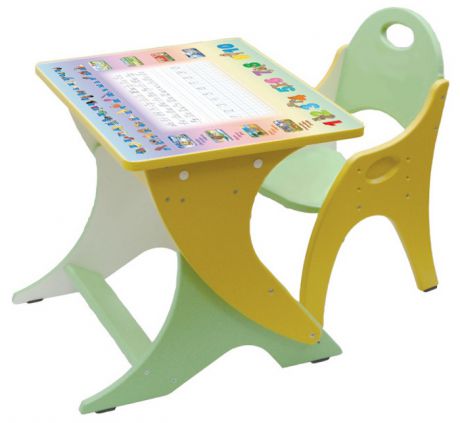 Набор детской мебели Тех Кидс РЕГУЛИРУЕМЫЙ Салатовый-Желтый Буквы-Цифры