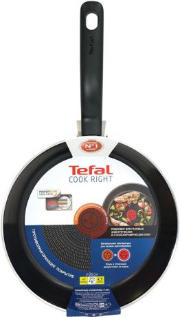 Сковорода Tefal Cook Right Cas, с антипригарным покрытием, 22 см, 04166122