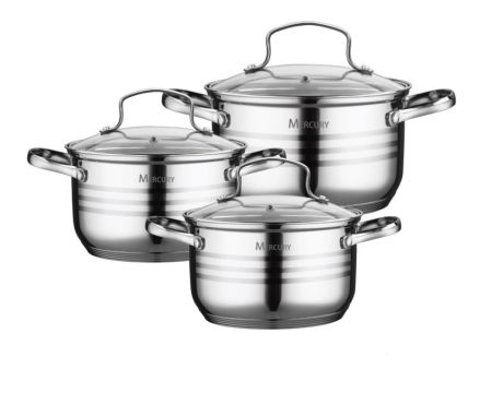 Набор посуды "Mercury", MC - 6021 (4) 6 предметов 3,3/2,3/1,5 л 20/18/16 см