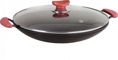 Сковорода-вок OMS, 3228-30-Вk, черный, с антипригарным покрытием, с крышкой, диаметр 30 см