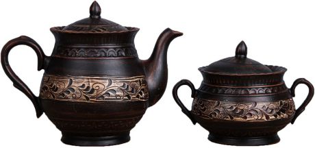 Чайный набор посуды Витязь, 1454758, коричневый, 2 предмета