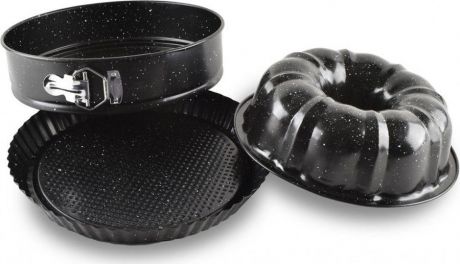 Набор форм для запекания Walmer Black Marble, W12033212, черный, 3 предмета