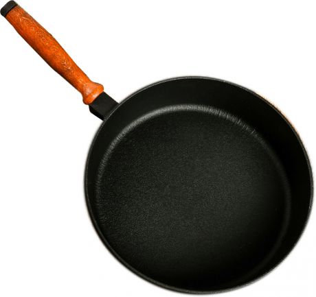 Сковорода чугунная, 2998280, черный, диаметр 26 см