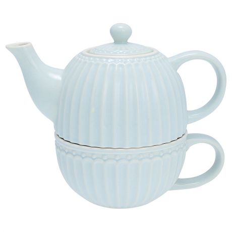 Чайник с чашкой Greengate Alice pale blue