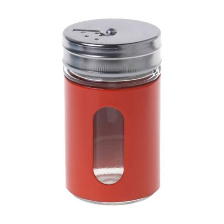 Банка для соли Migliores Стеклянная емкость «одета» в металлический чехол., красный
