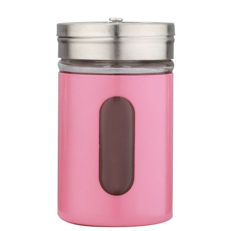 Банка для соли Migliores Стеклянная емкость «одета» в металлический чехол., розовый